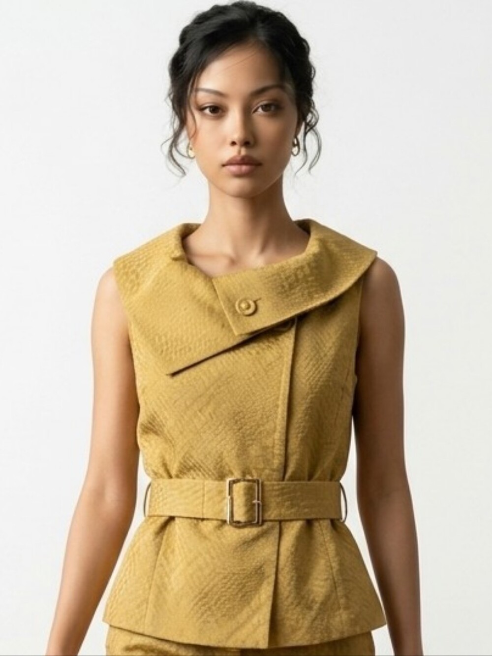 Tahari Arthur S Levine Chartreuse Green structured Top  12
